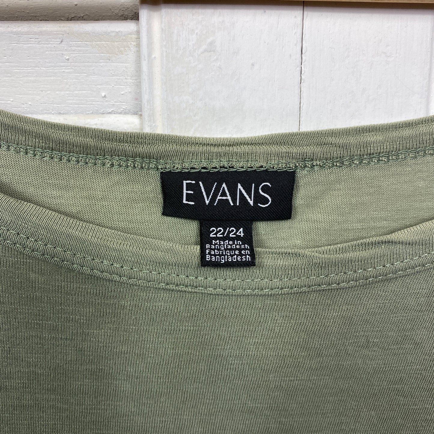 Evans Top Size 22/24 Plus Green Short Sleeve Smock Tunic