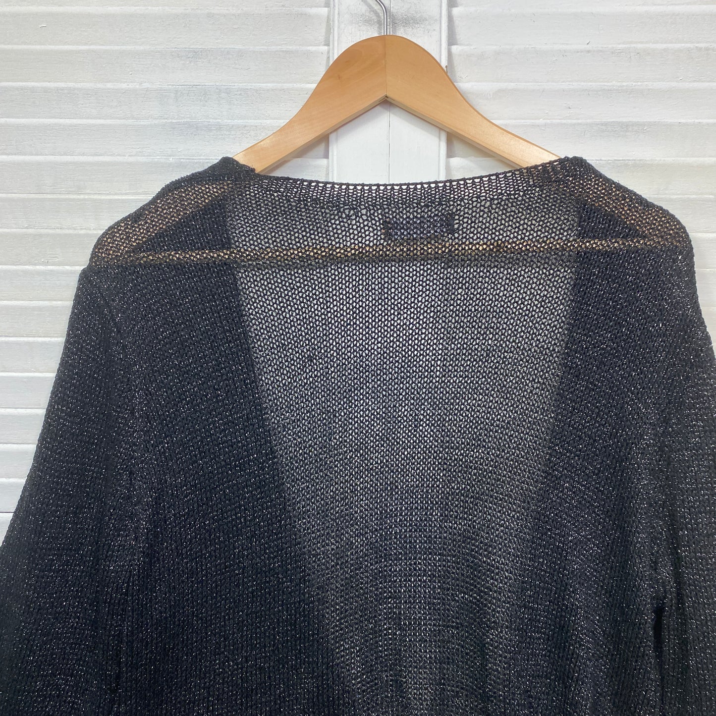 La Strada Cardigan Top Size XL 14 16 Black Made in Italy