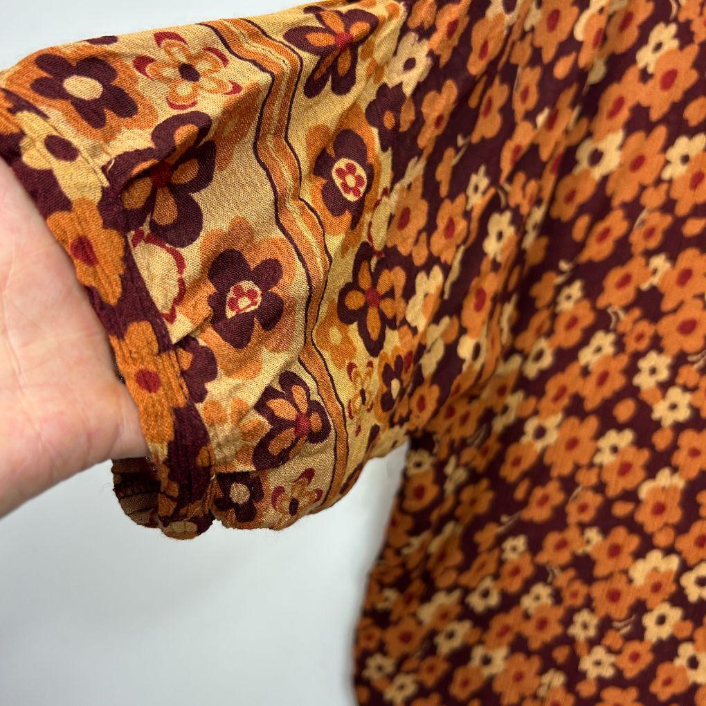 Free Love Tree of Life Brown Floral Top - One Size