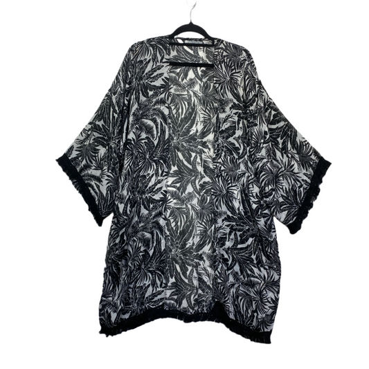 Katies Duster Jacket Top Size One Size 14 16 18 Black Floral