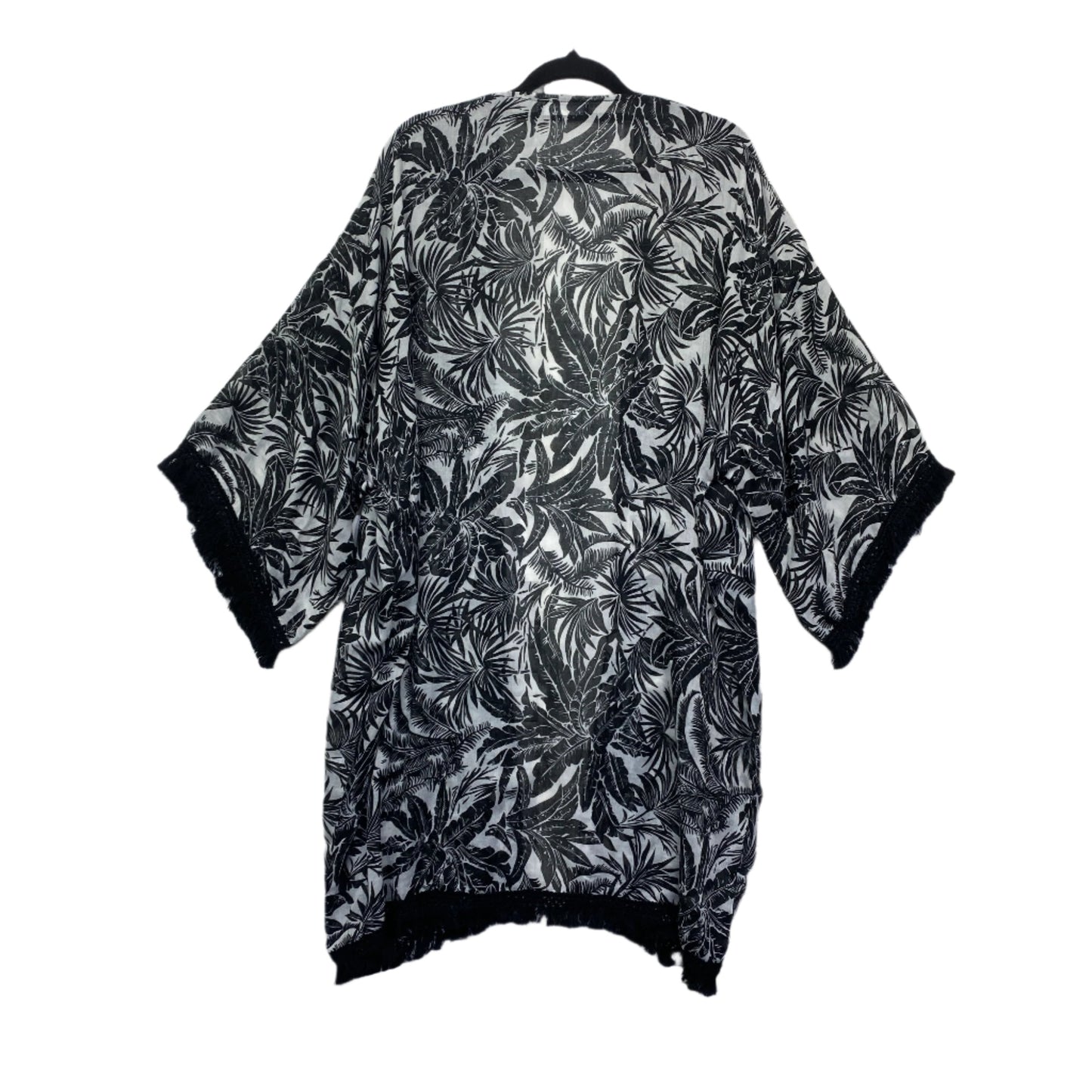 Katies Duster Jacket Top Size One Size 14 16 18 Black Floral