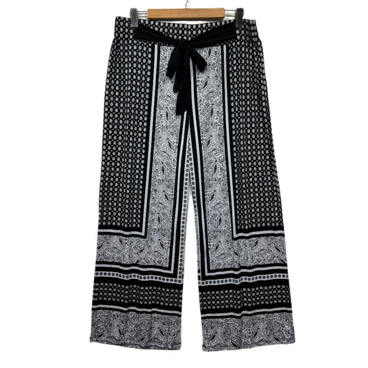Rockmans Pants Size 16 Black White Paisley Print