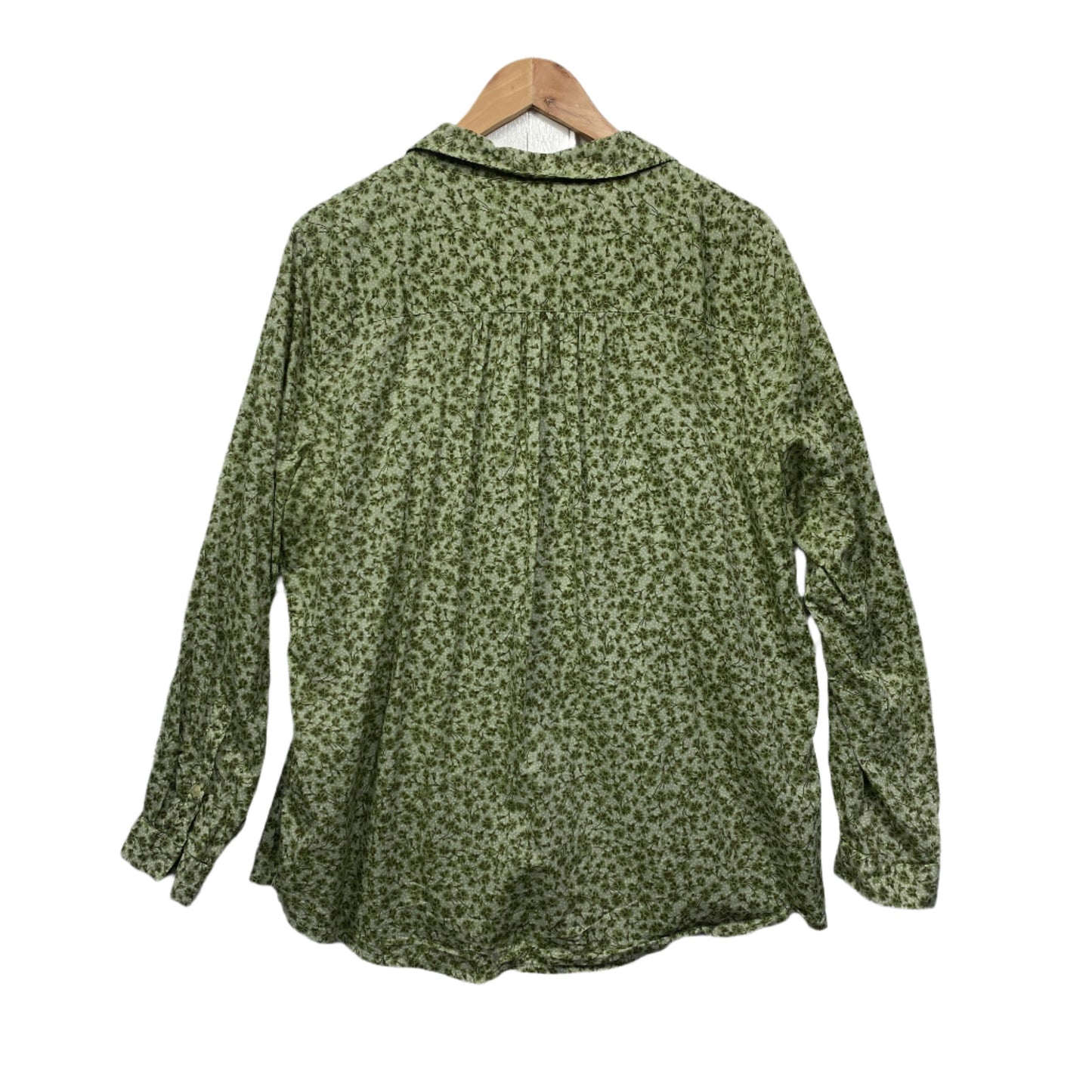 Regatta Top Size 16 Long Sleeve Green Floral Organic Cotton