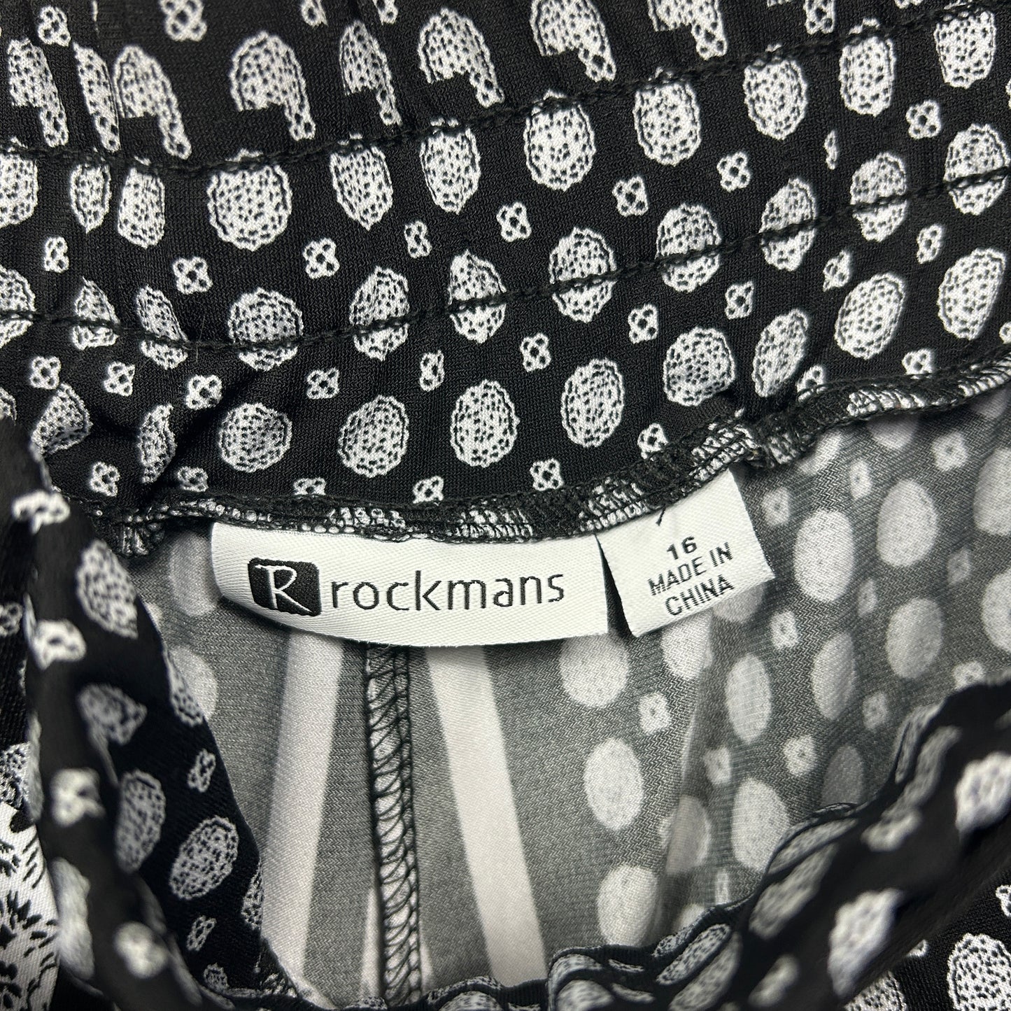 Rockmans Pants Size 16 Black White Paisley Print