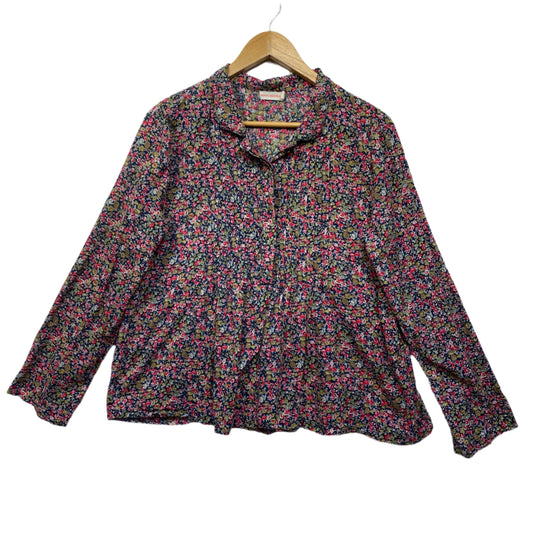 Boom Shankar Top Size 14 Long Sleeve Floral Button Up