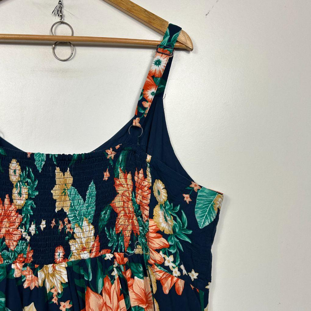 Autograph Navy Floral Dress - Size 24