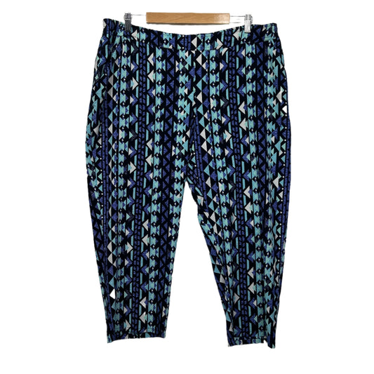 Sussan Pants Size 18 Blue Aztec Print Pockets