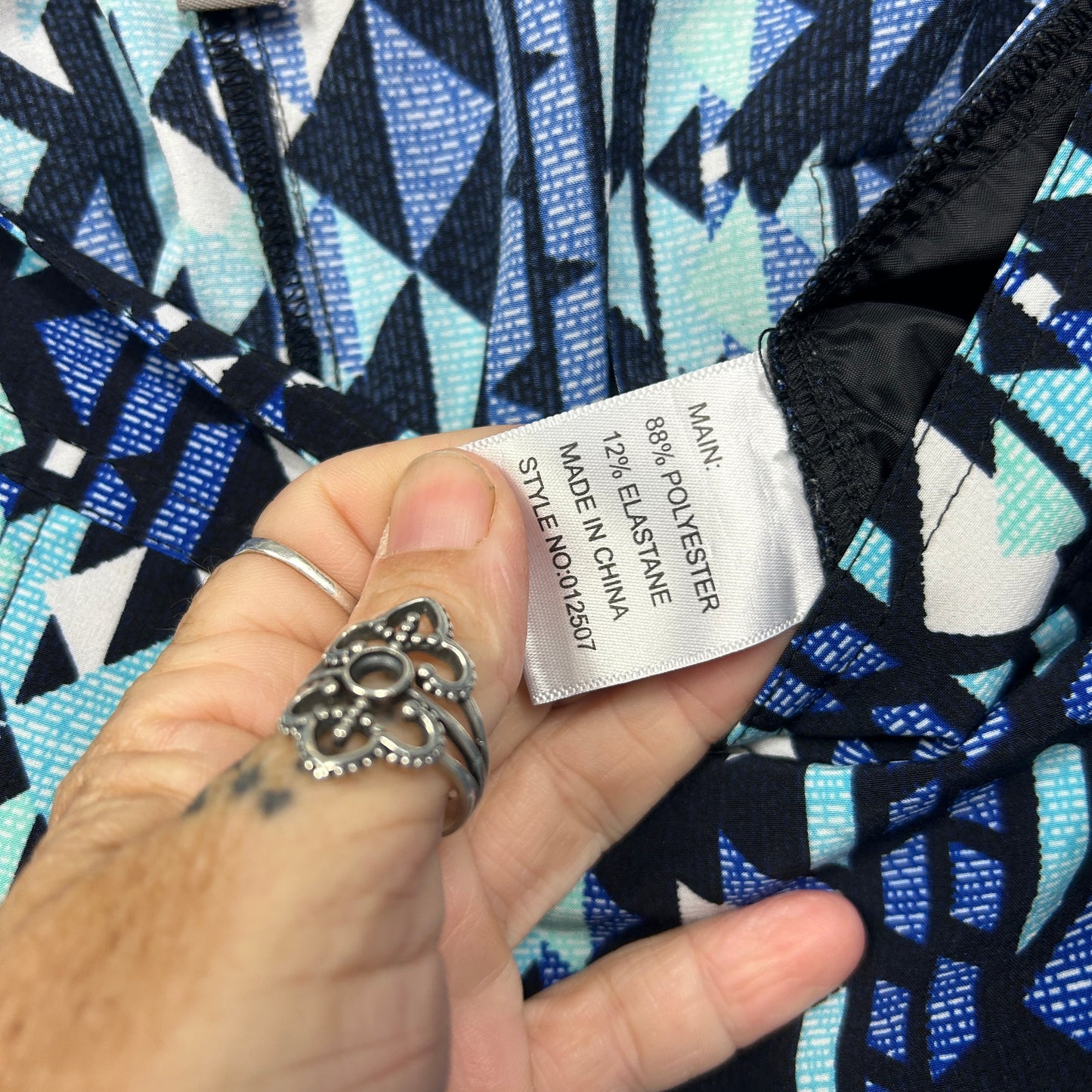 Sussan Pants Size 18 Blue Aztec Print Pockets