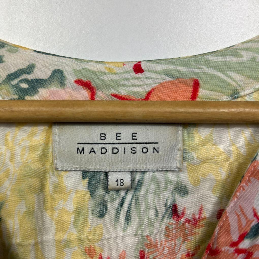 Bee Maddison Cream Floral Dress - Size 16