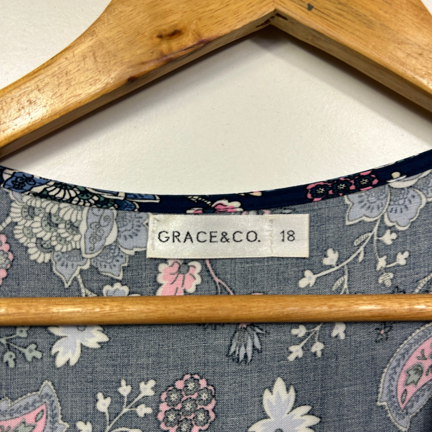 Grace & Co Navy Floral Paisley Boho Dress - Size 18