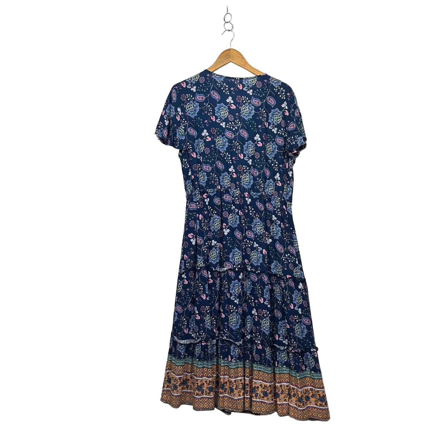 Grace & Co Navy Floral Paisley Boho Dress - Size 18