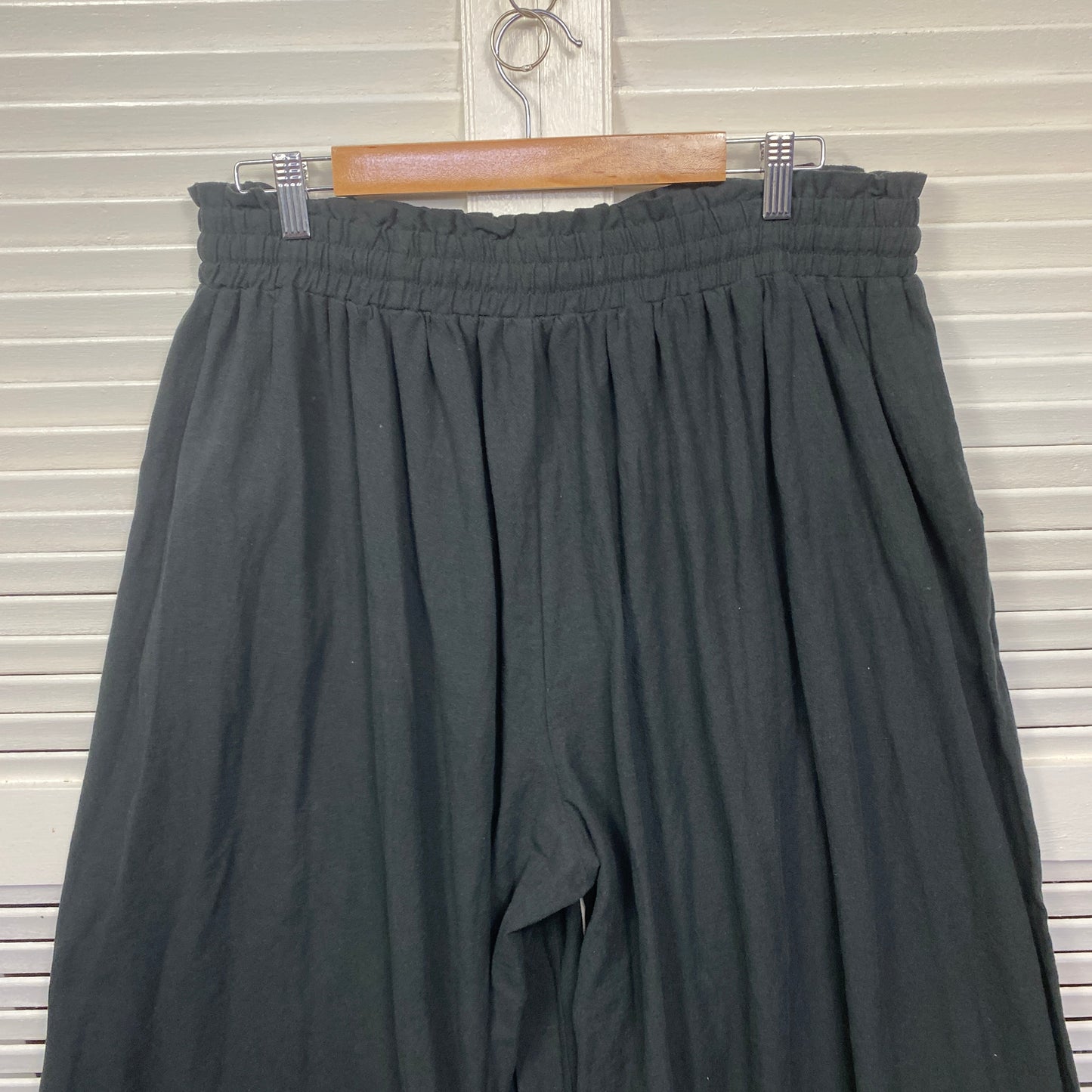 Shein Wide Leg Pants Size 16 18 1XL Black 100% Cotton