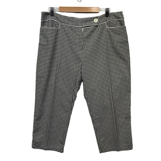 Vintage Millers Cropped Culotte Pants Size 14 16 Black White Gingham Check
