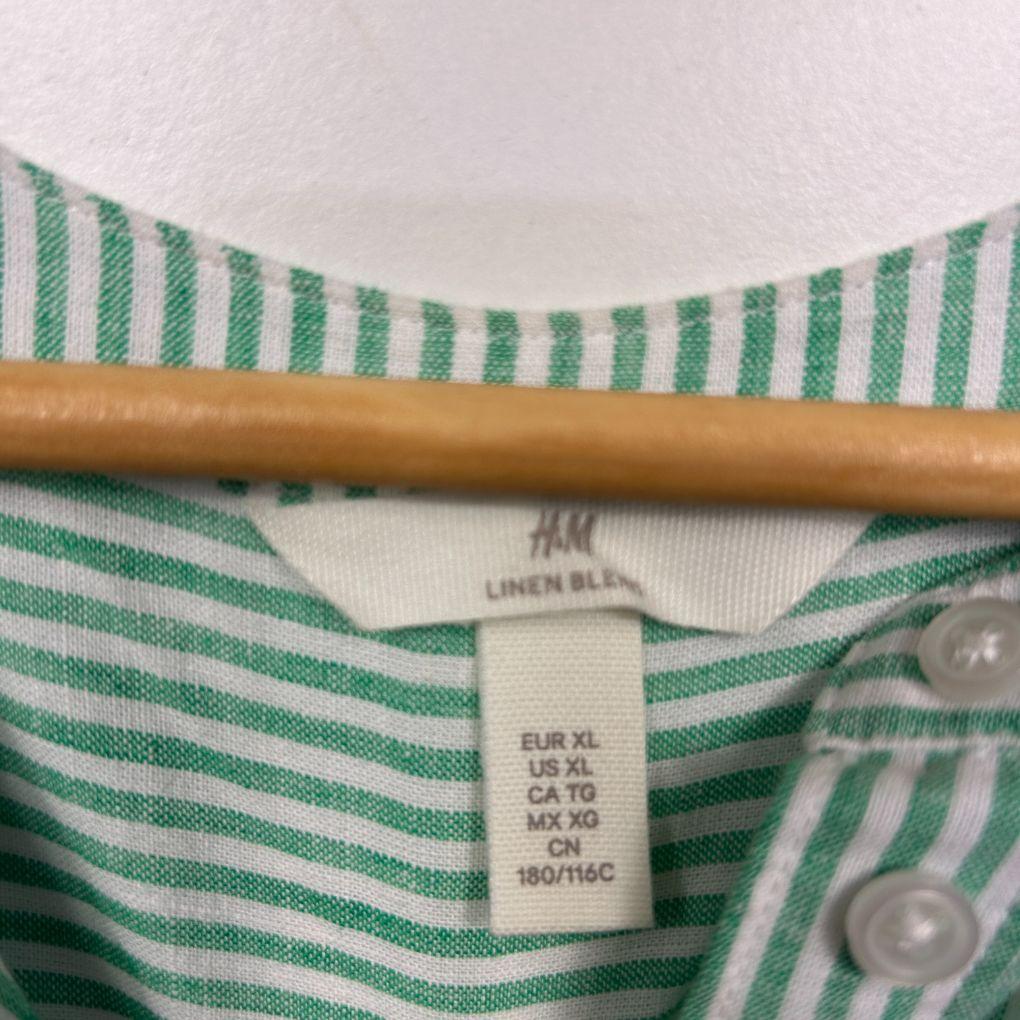 H&M Green Linen Shirt Dress - Size XL