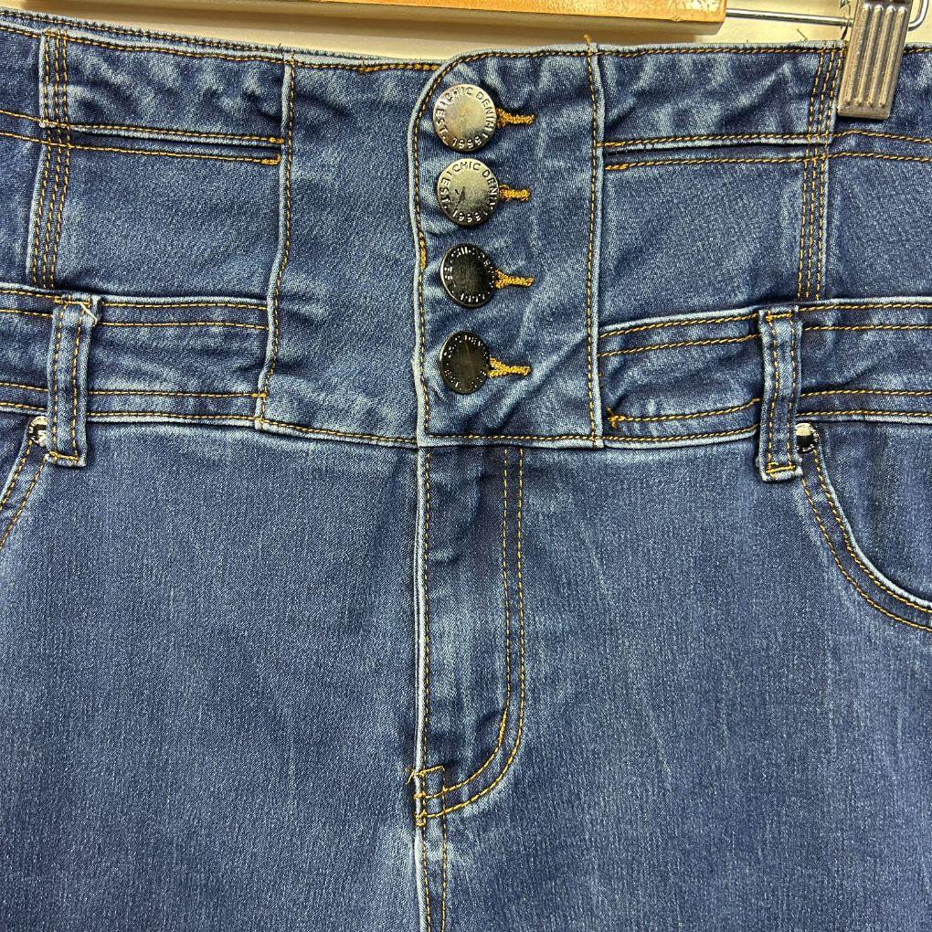 City Chic Harley Corset Skinny Blue Jeans - Size 18