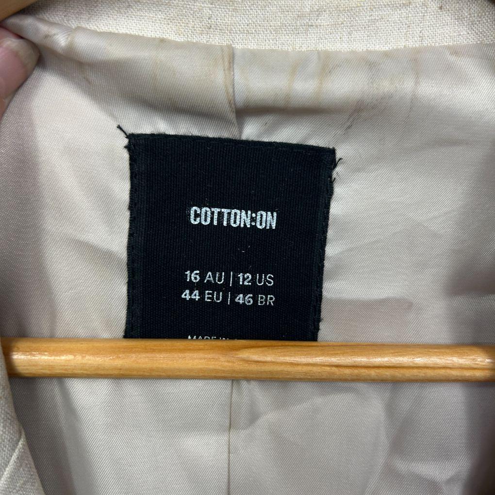 Cotton:On Beige Linen Blazer - Size 16