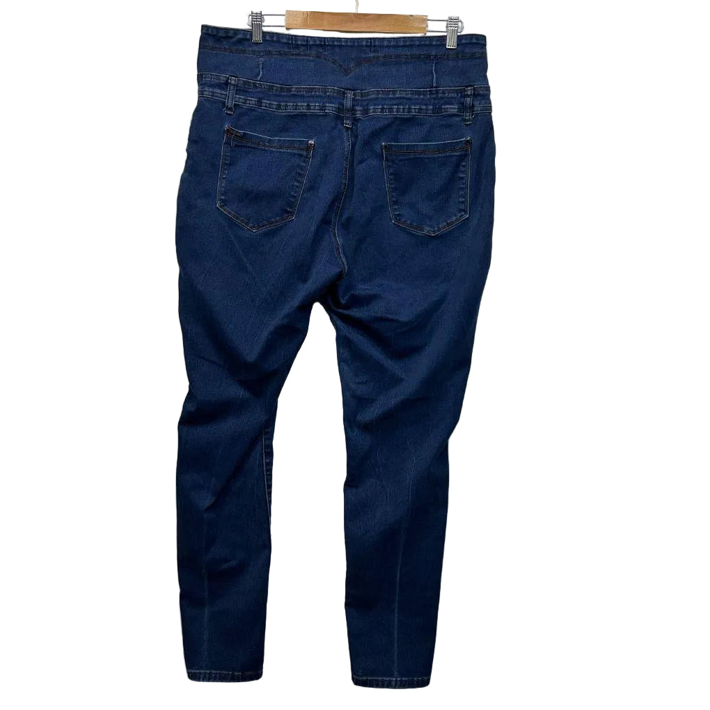 City Chic Harley Corset Skinny Blue Jeans - Size 18