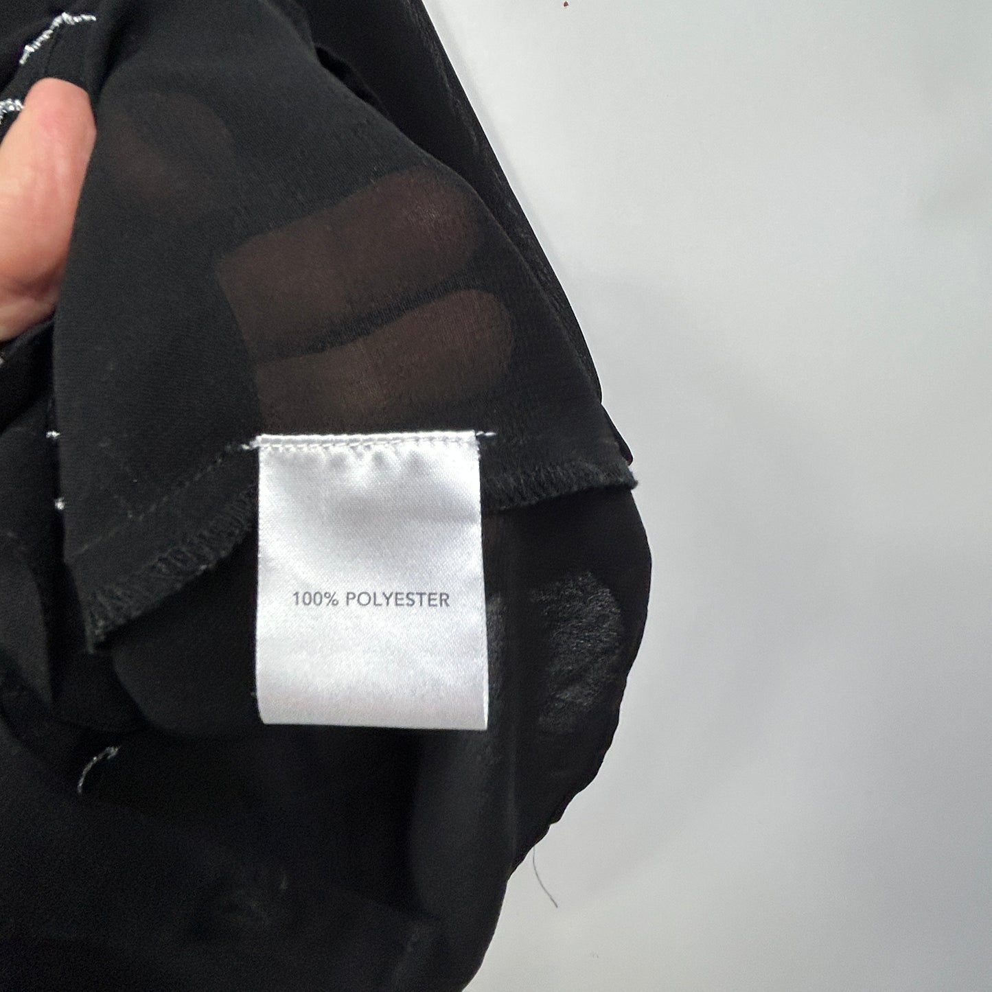 Millers Black Sheer Button up Beaded Top - Size 14