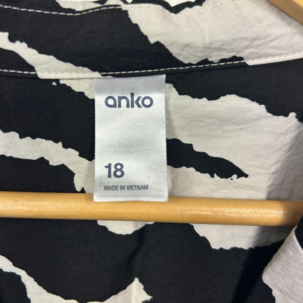 Anko Black/White Zebra Print Shirt - Size 18