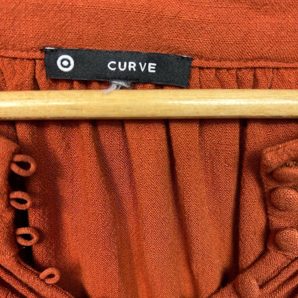 Target Curve Rust Linen Top - Size 22