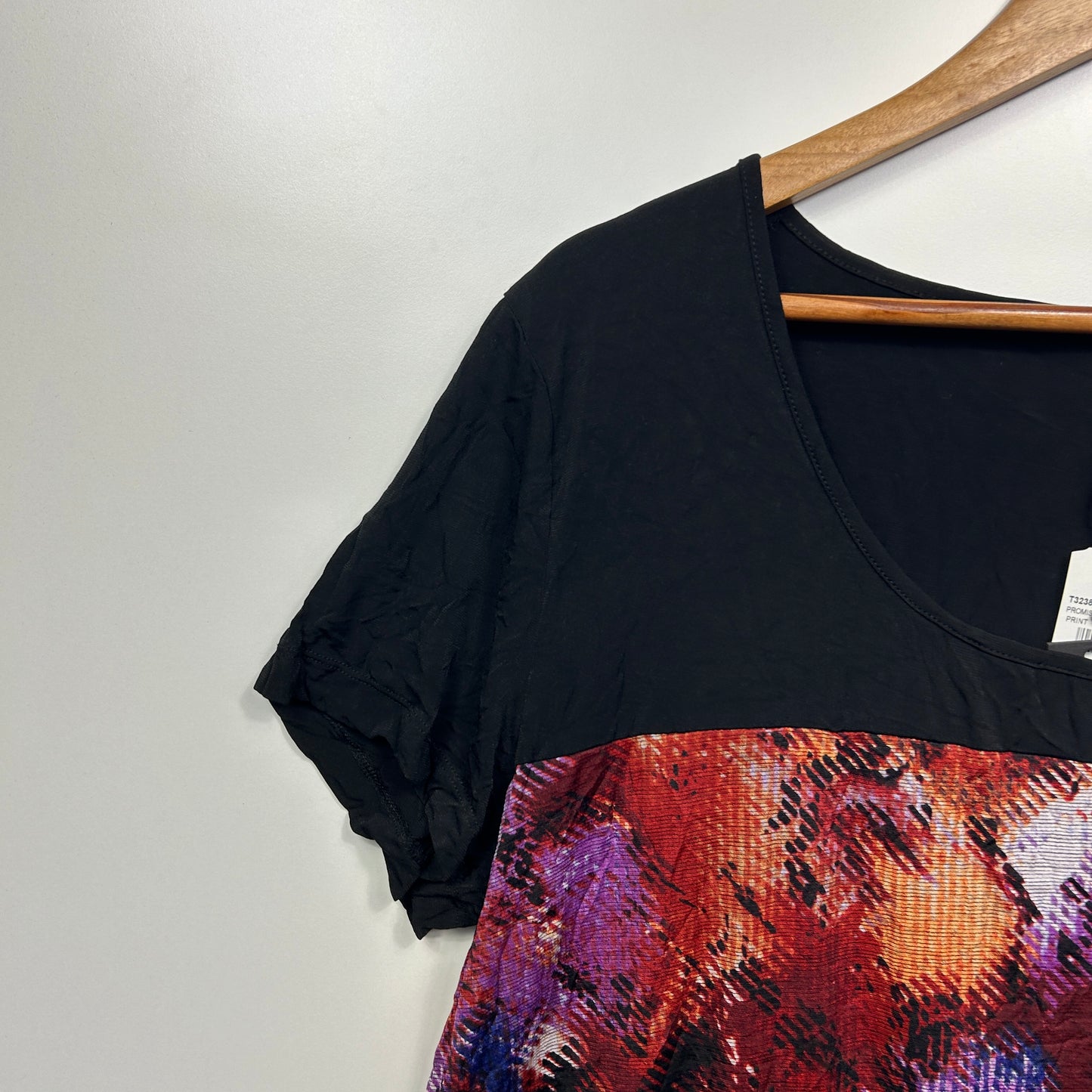 Taking Shape Tunic Top Size 14 16 Black Short Sleeve New