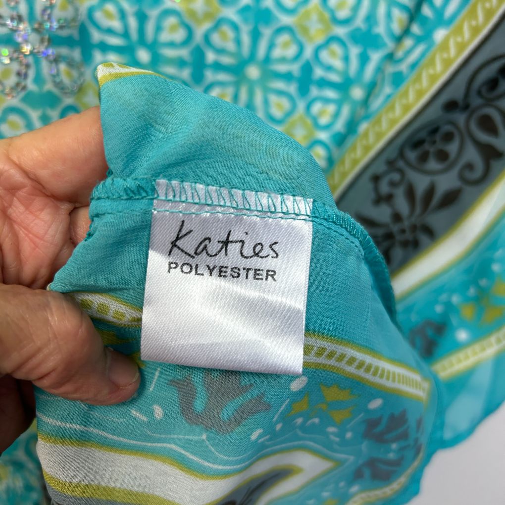 Katies Teal Sheer Top - Size 16