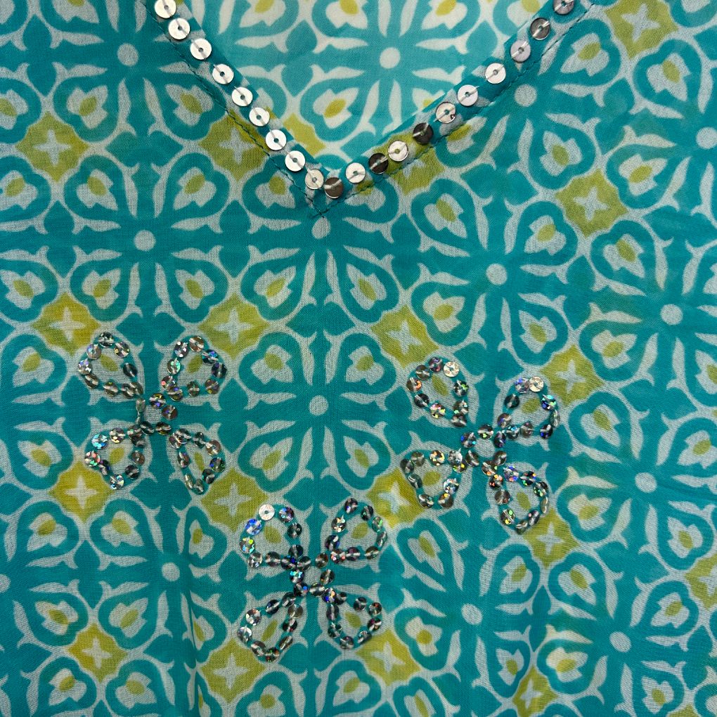 Katies Teal Sheer Top - Size 16