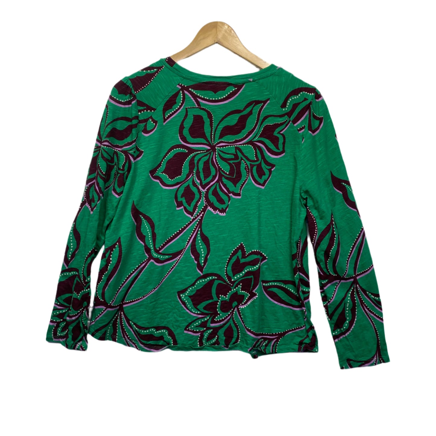 Sussan Top Size 14 Large Green Floral 100% Australian Cotton