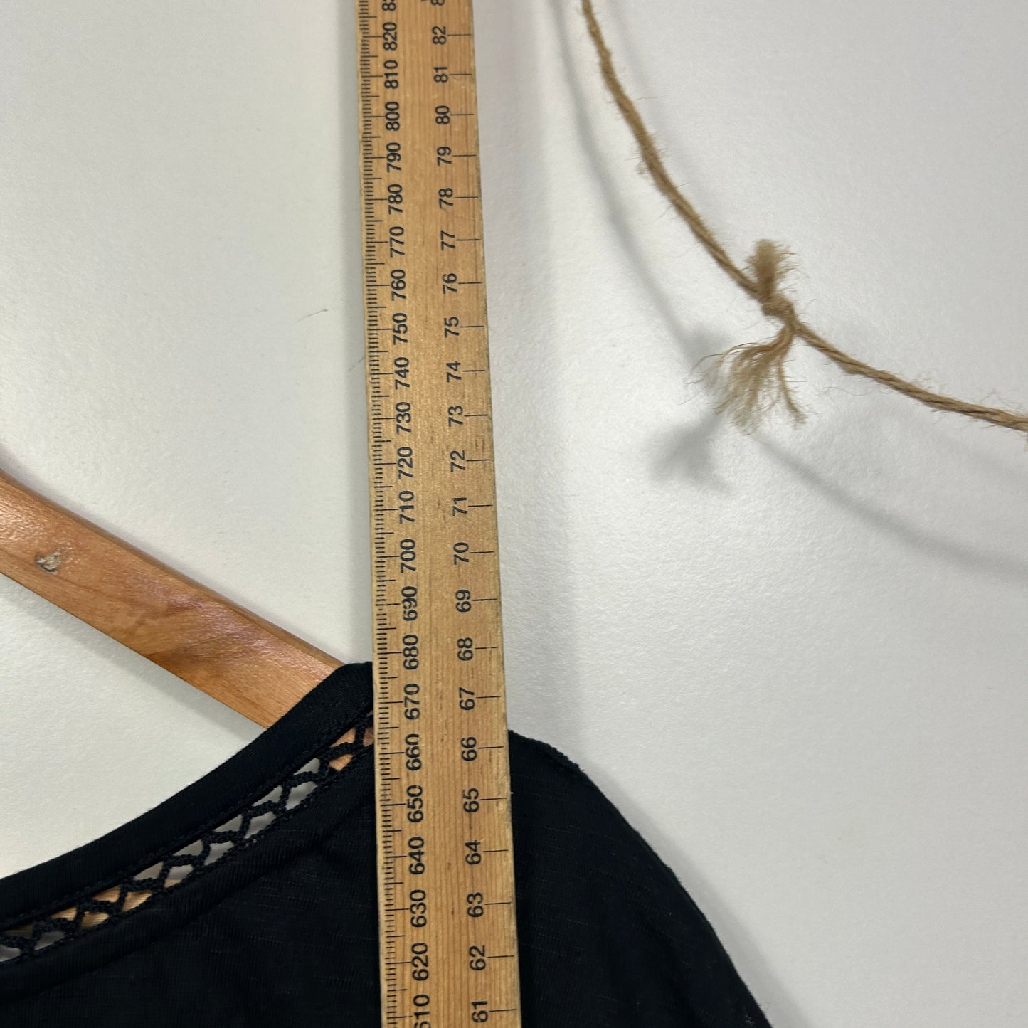 Millers Black Cotton Top with Lace Trim - Size 20