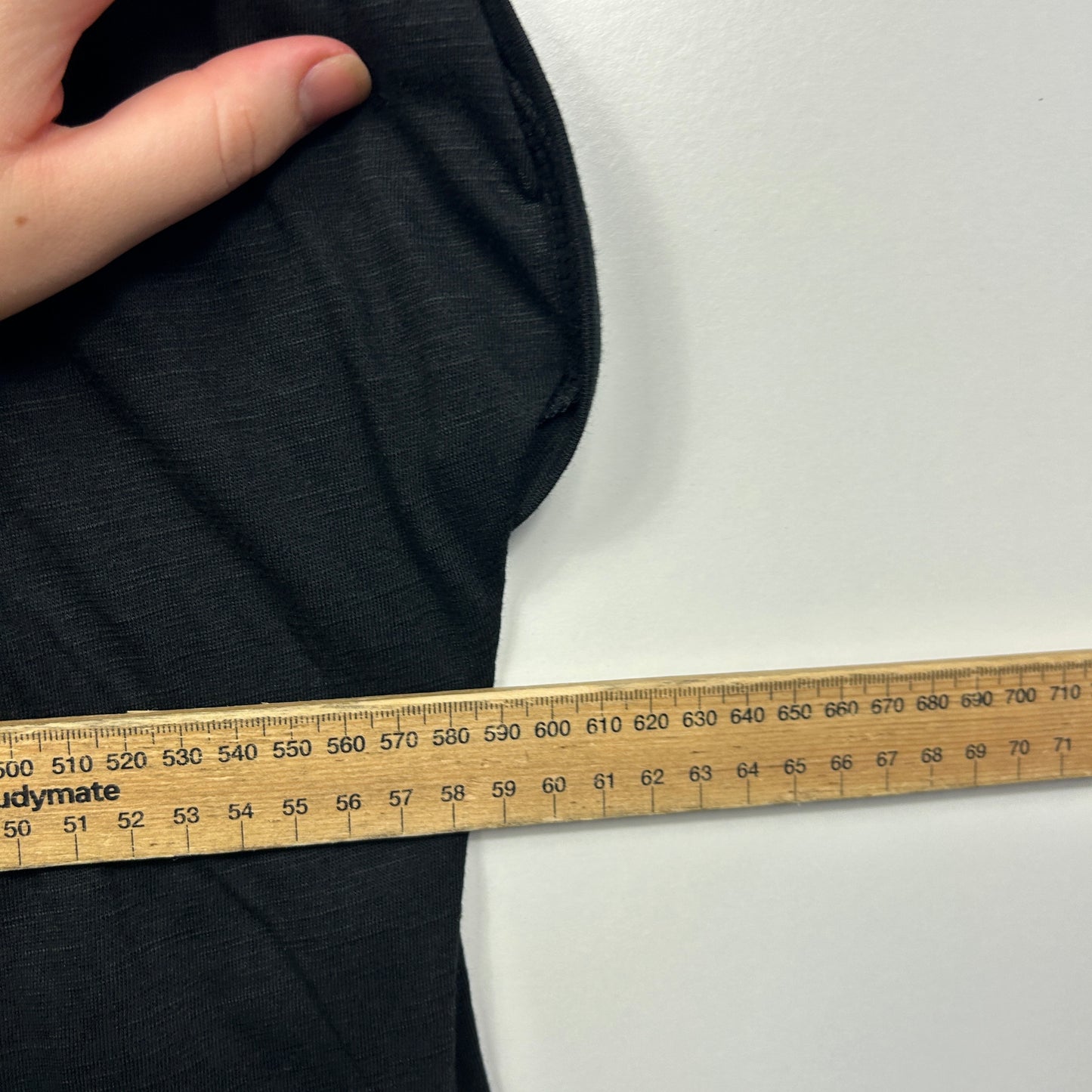 Millers Black Cotton Top with Lace Trim - Size 20