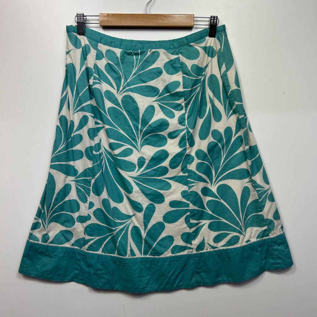 Boden Teal Cotton Skirt - Size 14