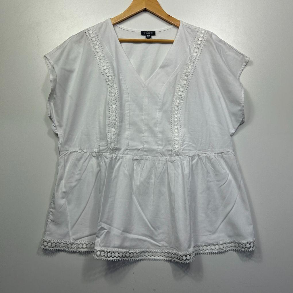 Autograph Cotton White Top - Size 20