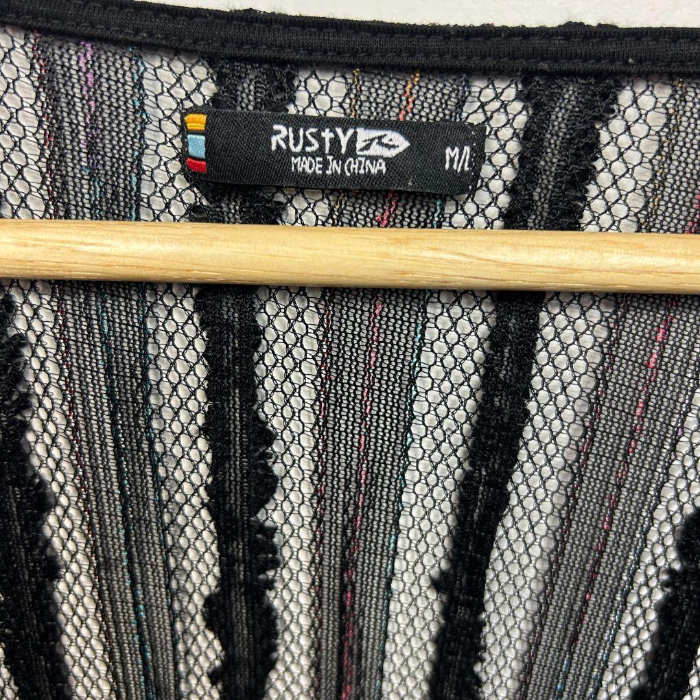 Rusty Swim Cover Up Black Top - Size M/L