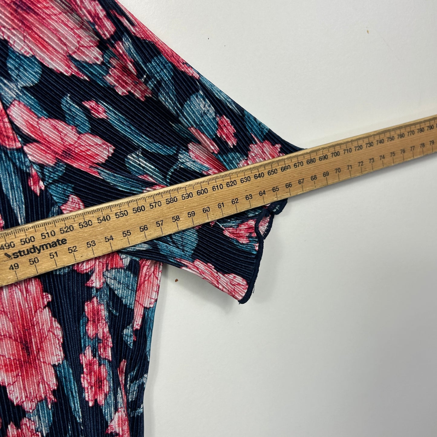 Millers Navy Floral Pleated Top - Size 16