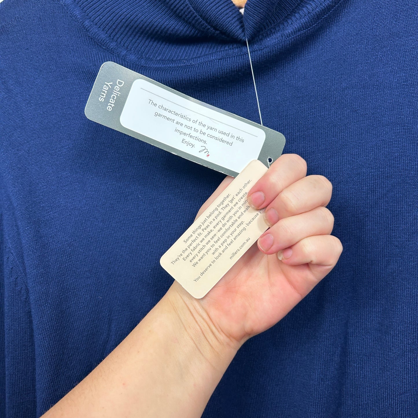 Millers Navy Turtleneck Knit Jumper - Size 2XL