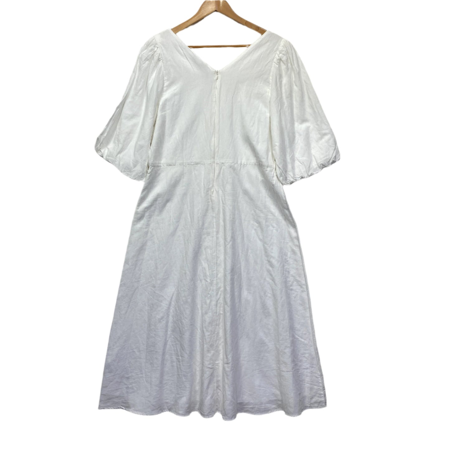 Preview Linen Dress Size 16 Plus White 3/4 Sleeve New