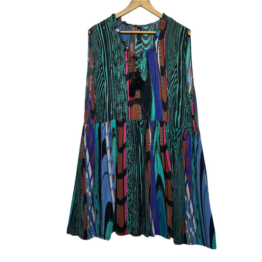 Taking Shape Top or Short Dress Size 20 Sleeveless Multicoloured