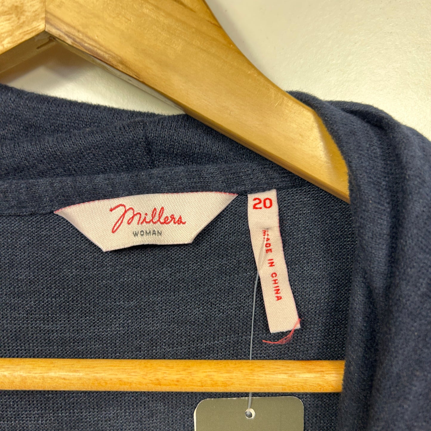 Millers Woman Navy Brushed Knit Cowl Neck Top - Size 20