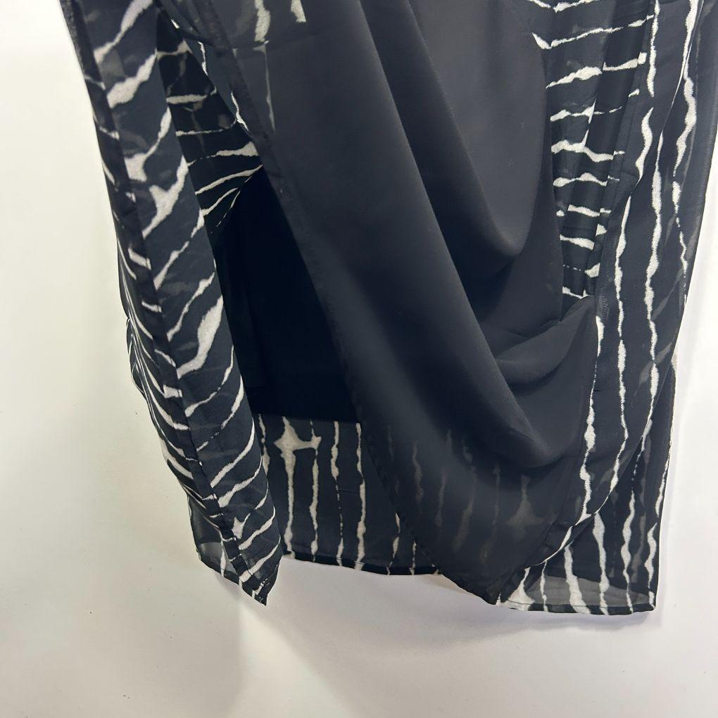 Autograph Black Abstract Print Sleeveless Dress - Size 18/20
