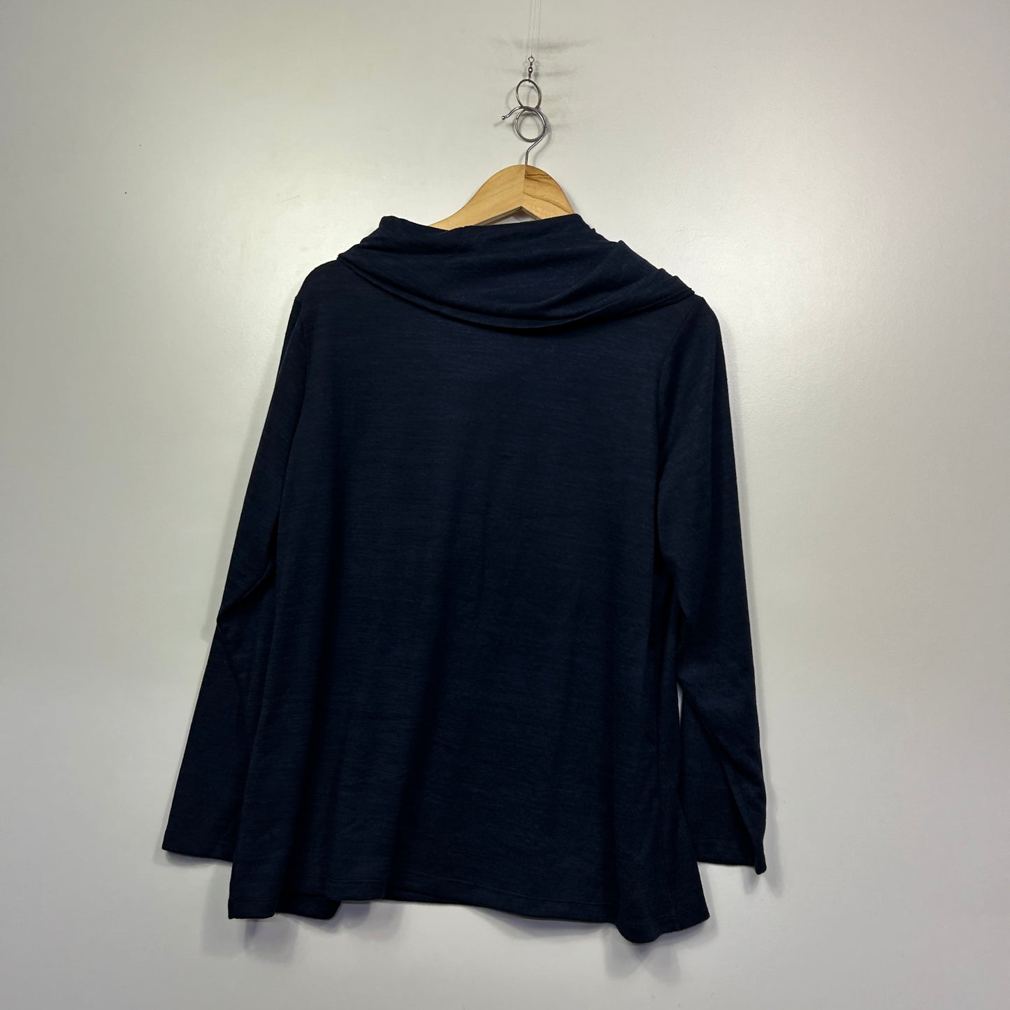 Millers Woman Navy Brushed Knit Cowl Neck Top - Size 20