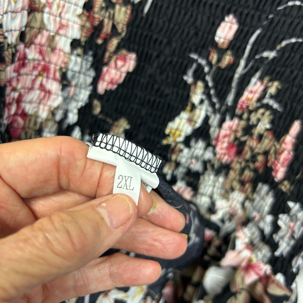 Black Floral Dress - Size 2XL