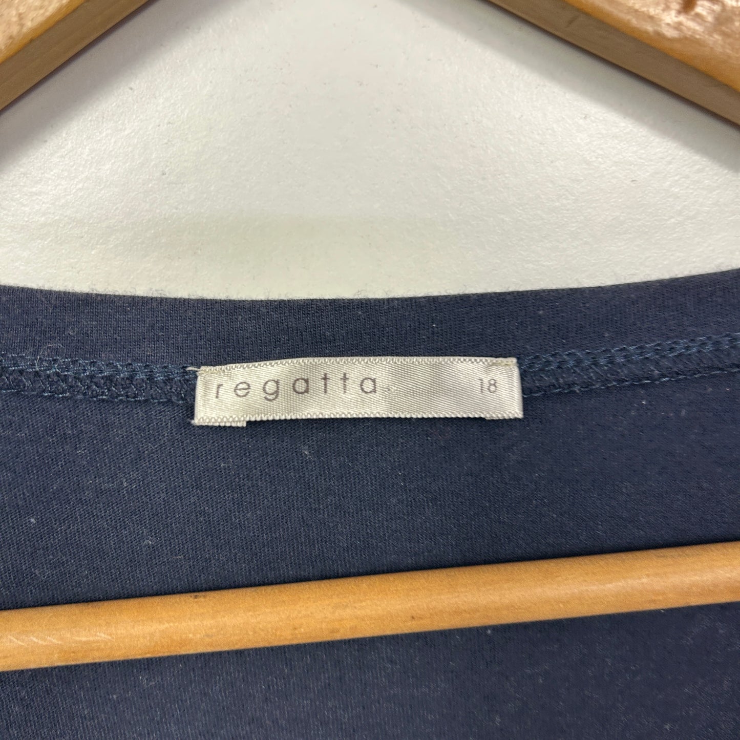 Regatta Navy Embroidered Floral Top - Size 18