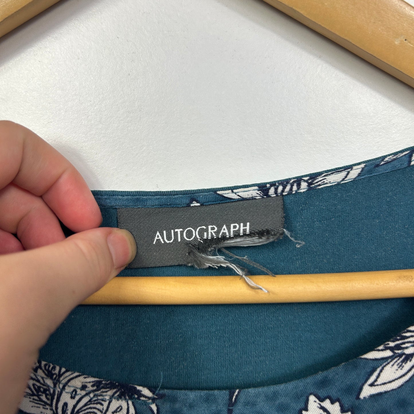 Autograph Teal Floral Print Short Sleeve Top 18/20?