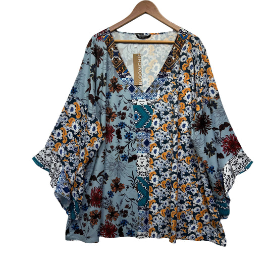 Bloomchic Top Size 28 Long Sleeve Multicoloured Floral New