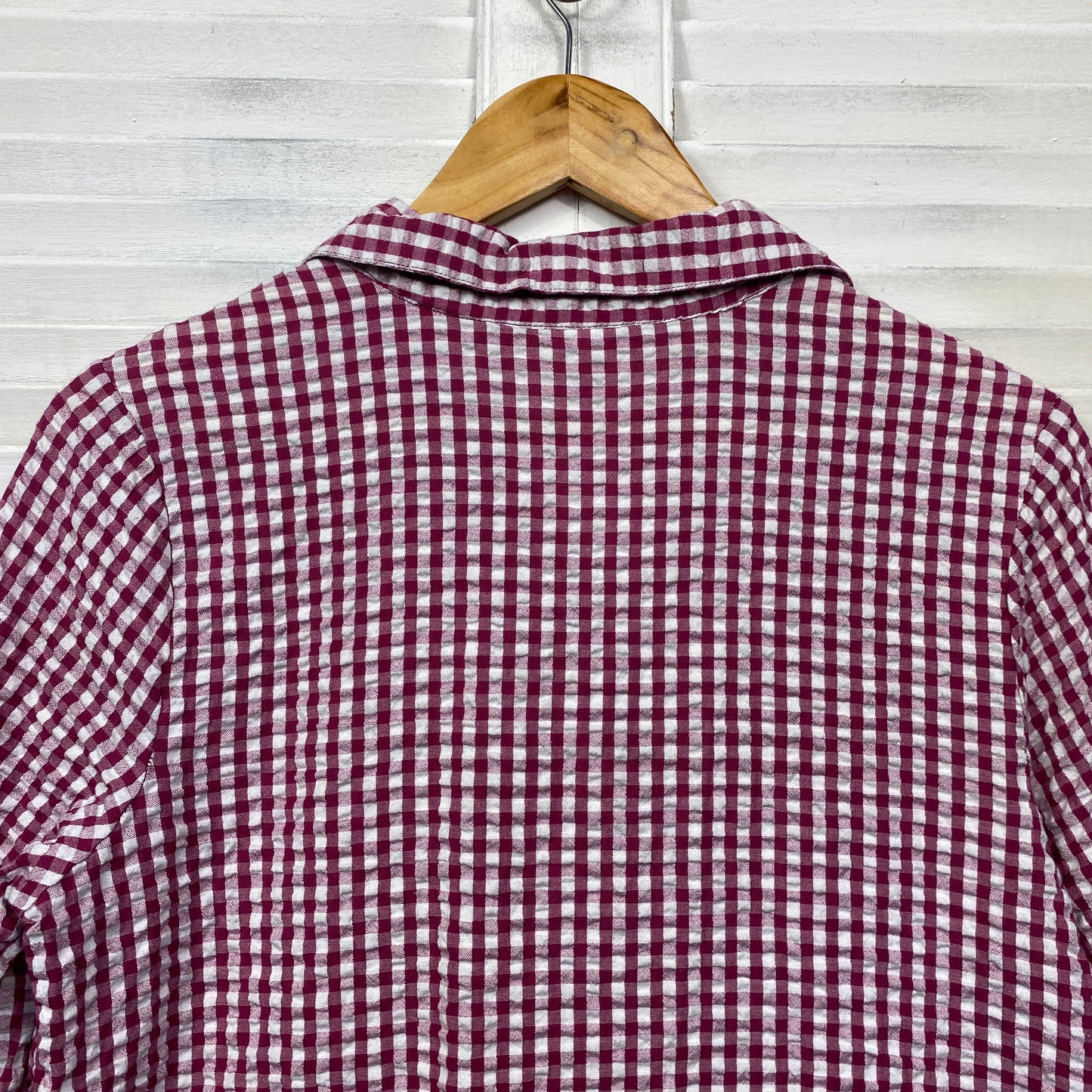 Anko Dress Size 14 Pink Gingham Check Long sleeve Button Up Smock