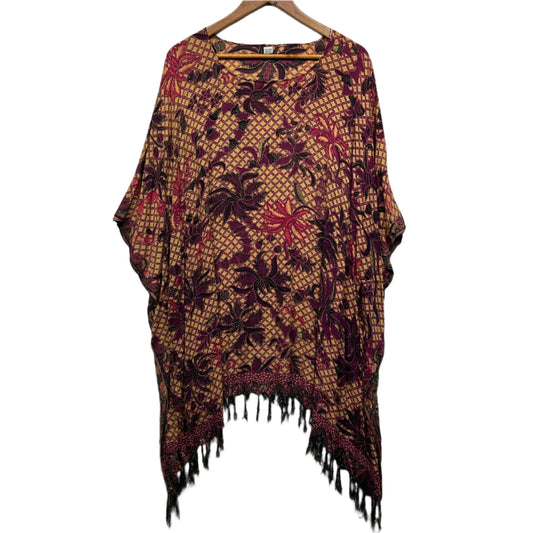 Boho Kaftan Top One Size Multicoloured Floral Swim Cover Up