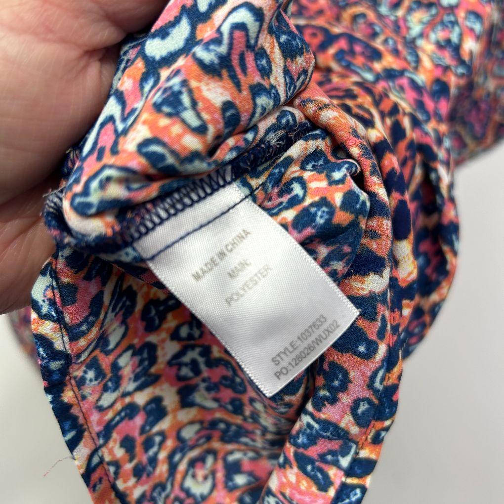 Rockmans Orange Abstract Print Top - Size L/XL
