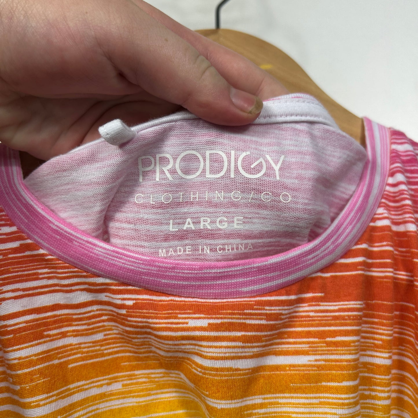 Prodigy Clothing Multicoloured Striped Activewear Top - Size Large