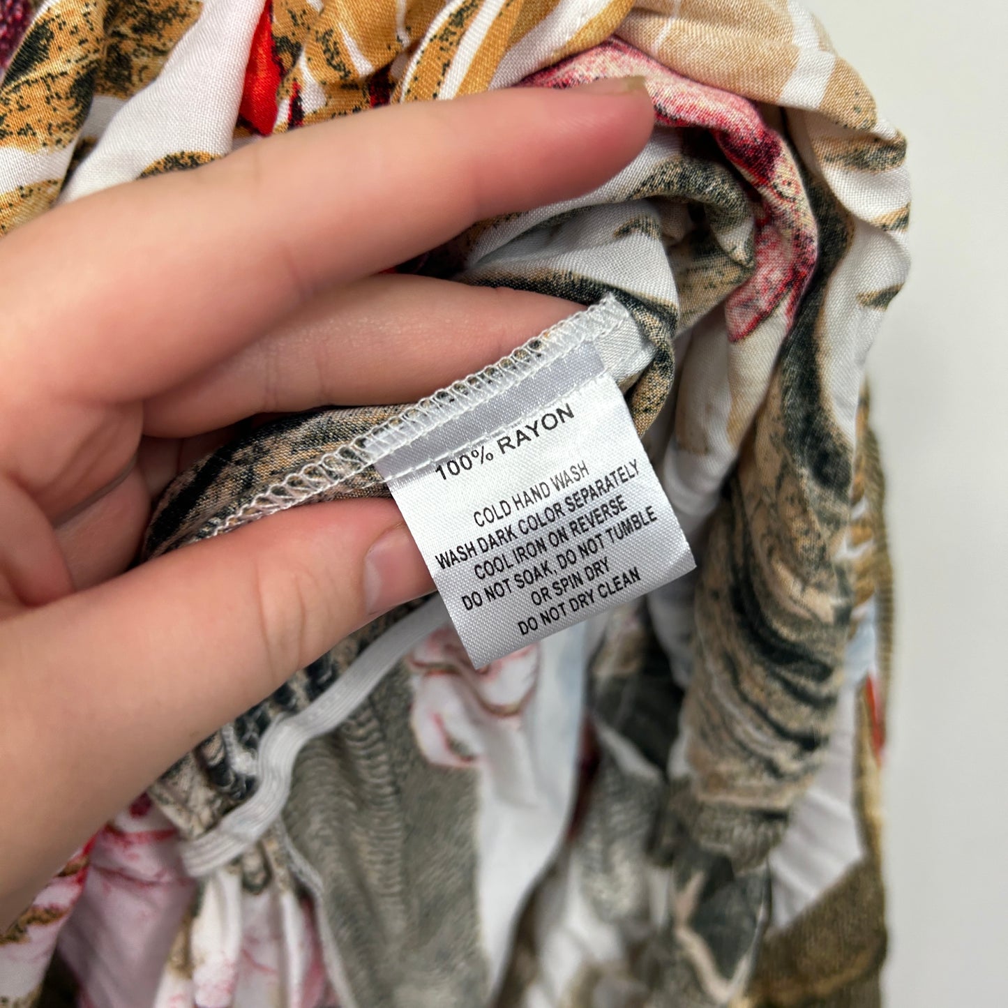 Natasha Gan Tropical Floral Print Midi Dress with Tiered Ruffle Hem - Size 16