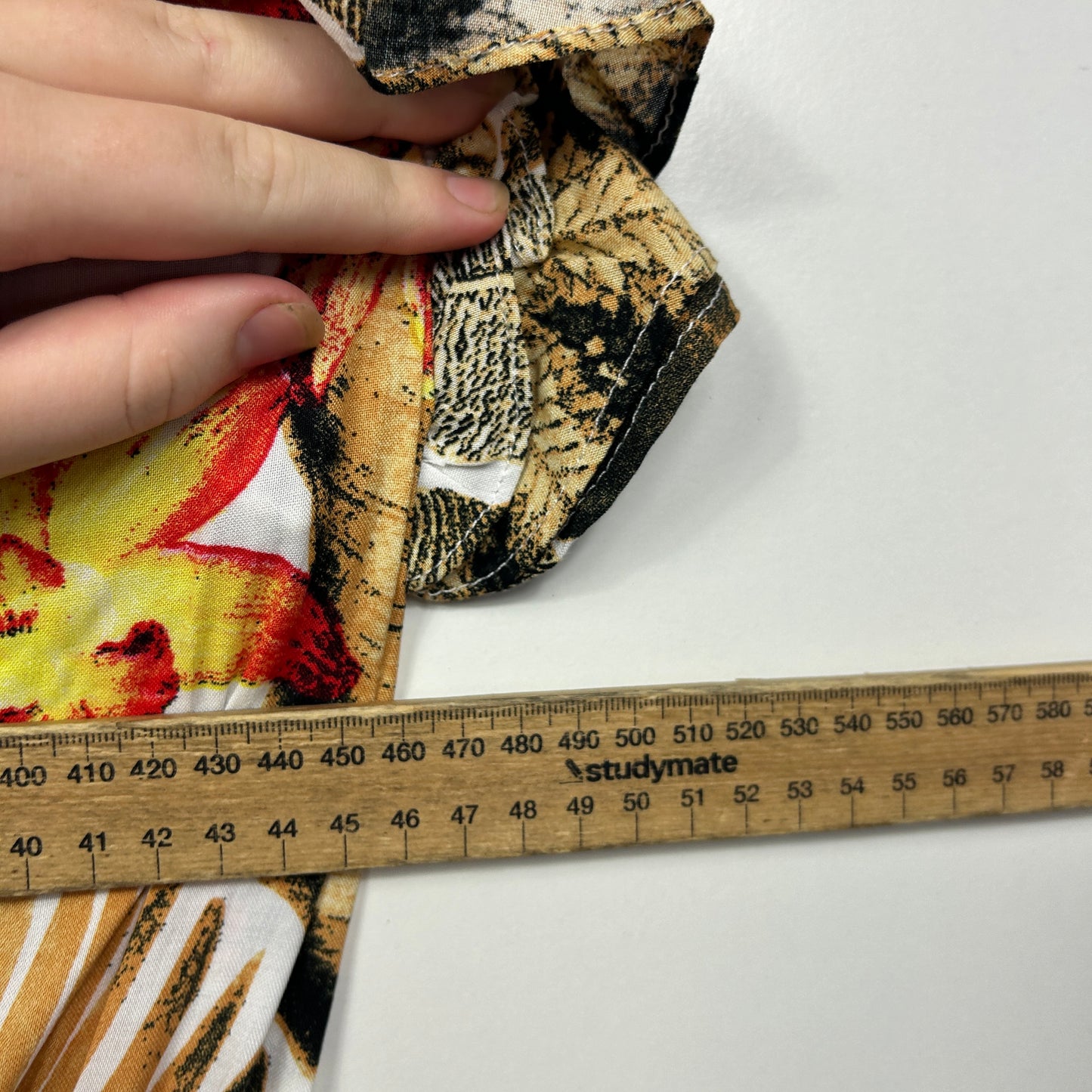 Natasha Gan Tropical Floral Print Midi Dress with Tiered Ruffle Hem - Size 16